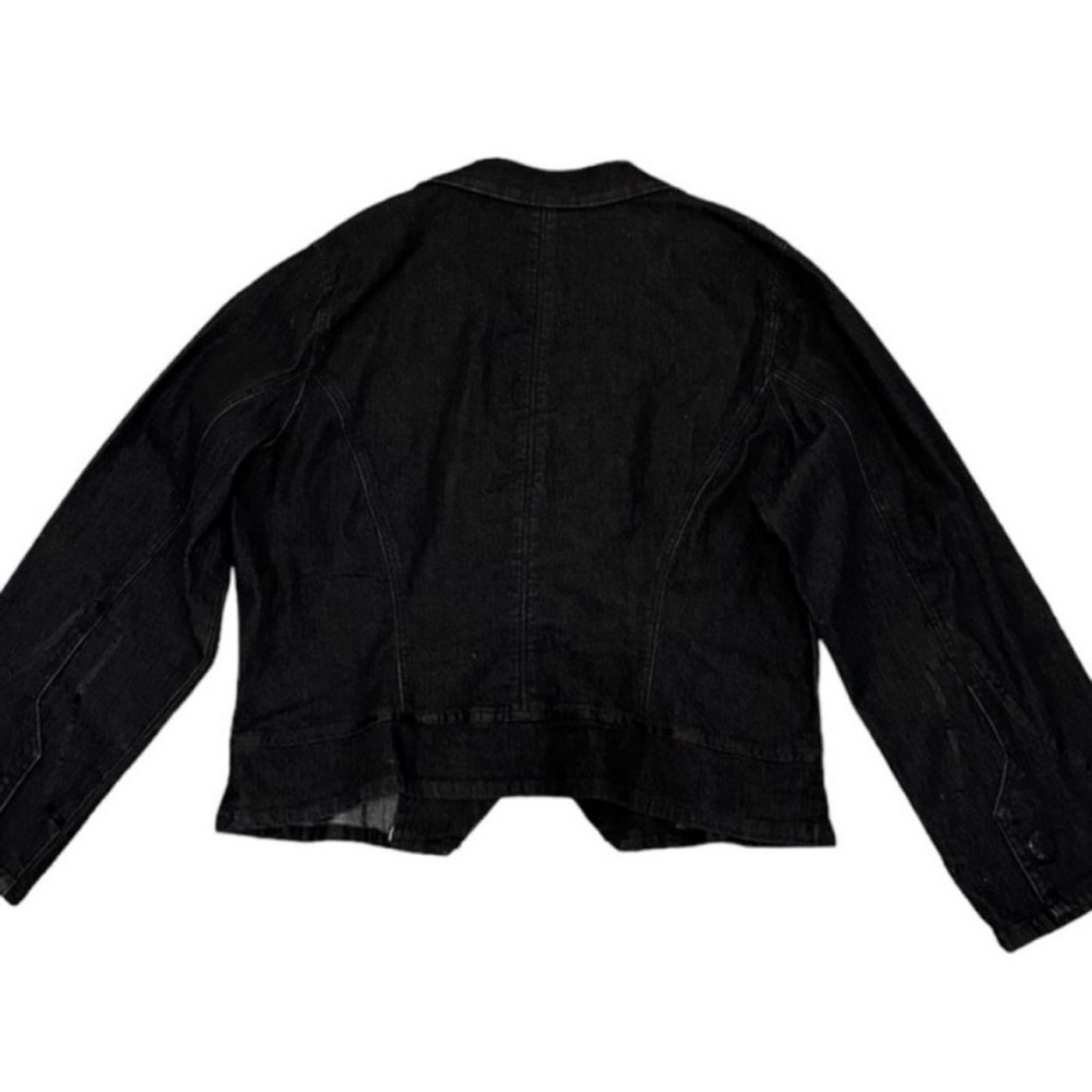 🔥 ASHLEY STEWART Black Denim Rhinestone Jacket/Blazer - Size 16 - Picture 4 of 5